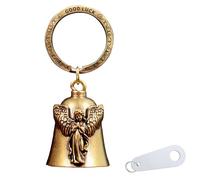 DHSUN Biker Guardian Bell Luck Riding Bell Motorcycle Gremlin Bells with 2 Key Rings Accessories Motorcycle Bell Hanger Key Chain Made of Brass, Clear Sound