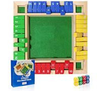 DHSUN Shut the box game classic wooden board game for 1-4 players dice game family gathering game travel toy parent-child game children's mathematical logic training