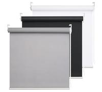 DHSVFCR 100% Blackout Roller Blind, UV Blocking Thermal Insulated Fabric, Child Safe, Easy to Install and Use, Fit Bathroom Kitchen Bedroom Home Office Window, Cord Control, Grey 73W x 185H cm