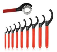 DHSWNNG 9 PCS Coilover Spanner Wrench Set, Hook Wrench Tool Shock Spanners | C Shape Wrenches Steel Spanner with Non-Slip Handle for Automotive Engine Appliances