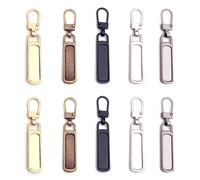 DHSWNNG Zipper Replacement Pull 10 PCS Metal Spare Zipper Pull Detachable Fix Zip Tags Pulls Zip Repair Kit for Luggage Clothing Jackets Suitcase Coat