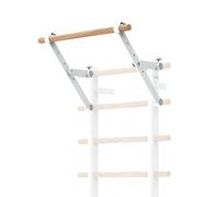 DHT Single Bar Bracket, Swedish Ladder Pull Up Bar Exclusive Attachment, for Home, School, Physical Therapy and Gymnastics, White