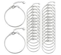 Dhthdrh 27 Pcs Snake Charm Bracelet Chain Kit Adjustable Charm Bracelet with Heart Extender Lobster Clasp for Women Jewelry DIY Metal Gifts Christmas Valentine's Day