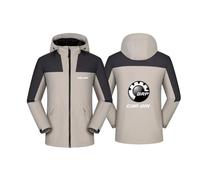 DHUAOPCK Men's Waterproof Jackets C.a.n-a.m, Waterproof Softshell Jacket, Outdoor Jacket For Skiing Ice Skating, Rain(Beige,L)