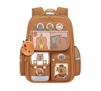 DHUENIOPE Cute Capybara Backpack with Chic Case and More Pins Ita Bag Cartoon Laptop Travel Utility Funny Going Out Casual Bag(Khaki)