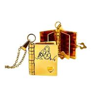 DHUJBFF Book Necklace for Granddaughter, 6 Page Engraved Locket - Birthday Graduation Gift from Grandma, Pre-Written Love Poem Always in My Heart Keepsake Jewelry, Middle, Stainless Steel, stainless