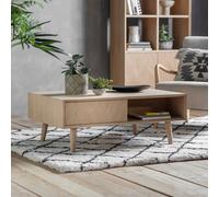 Crossland Grove Lisbon 2 Drawer Coffee Table 100 X 65 X 39.8Cm, Brown