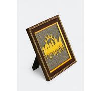 Dhumra Gems 7 Horses on Raw Pyrite Frame | Golden Seven Horses with Sun | Table Top & Wall Decor | Vastu Good Luck & Home/Office Prosperity Showpiece