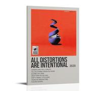 DHUQWEYWQEB All Distortions Are Intentional by Neck Deep Poster Wall Art Canvas Cover Vintage Aesthetic Poster Home Decor for Living Room Bed Room 24x36inch(60x90cm) Frame-style