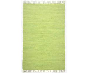 Dhurry Fleckerl Flat Weave Rug Made of 100% Cotton; Handwoven, Washable, Reversible | 160 x 230 cm; Green | Happy Cotton