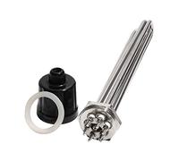 DHVIJA 1 1/2" BSP/DN40 All 304SUS Tubular Immersion Heater With Grounding Screw 220V/380V Heating Element For Water/Oil joyous (Size : 220V, Color : 12KW 355mm 304SUS)