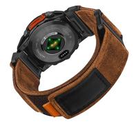 Dhwazz Men's Band for Garmin 8 47mm / E / 7/6 Pro / 5 Plus, 22mm Quick Fit Leather Strap for Instinct 3 Solar 45mm / Tactix 8 / Epix Pro 47mm / Forerunner 965, Brown