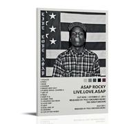 DHWDPO ASAP Poster Rocky Album Live Love ASAP Poster Canvas Wall Art Decor Painting for Home Living Room Bedroom 16x24inch(40x60cm) Frame-style
