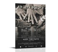 DHWDPO Bon Poster Jovi-Keep The Faith Album Poster Canvas Wall Art Decor Painting for Home Living Room Bedroom 08x12inch(20x30cm) Frame-style