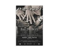 DHWDPO Bon Poster Jovi-Keep The Faith Album Poster Canvas Wall Art Decor Painting for Home Living Room Bedroom 12x18inch(30x45cm) Unframe-style