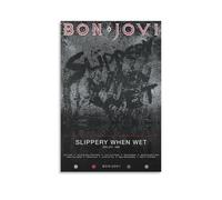 DHWDPO Bon Poster Jovi-Slippery When Wet Album Poster Canvas Wall Art Decor Painting for Home Living Room Bedroom 12x18inch(30x45cm) Unframe-style