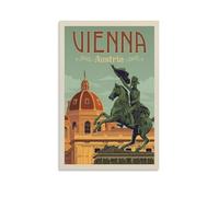 DHWDPO Vintage Travel Austria Vienna Poster Canvas Wall Art Decor Painting for Home Living Room Bedroom 08x12inch(20x30cm) Unframe-style