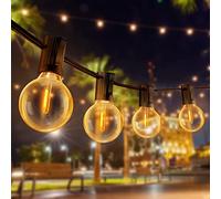 DHWDS Festoon Outdoor Garden String Lights - 19M/62FT G40 30+3 LED Outdoor Lights Mains Powered IP44 Waterproof Shatterproof Bulbs Garden Light for Outside Gazebo, Pergola, Patio, Camping