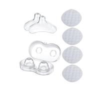 DHWEKU Breastfeeding Nipple Shields - 2 Pieces Silicone Nipple Shields for Sensitive Nipples, BPA Free, Ultra-thin Soft Silicone, with 4 Washable Breast Pads