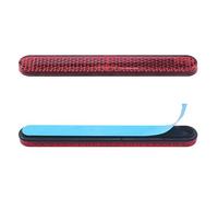 DHWEKU Red Reflectors, Self-Adhesive, Pack of 2, Motorcycle Rear Reflector, 10 x 1.3 cm, Side Spotlights, Rear Cat Eyes, Bicycle Reflector, Scooter for Sticking, Safety Reflective