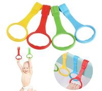 DHWEKU Rings for Cribs, Pack of 4 Rings Baby Hand Rings Handle Removable Hand Rings for Baby Toddler for Leg Exercise, Stand Up Exercise in Cots Travel Cots