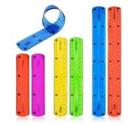 DHWEKU Ruler, Ruler 15 cm Ruler 20 cm Ruler 30 cm Ruler Set, Ruler 30 cm Flexible, 6 Pieces Ruler Flexible, Colourful Ruler Soft for Children Girls, Ruler Shatterproof Bendable for School Office Home