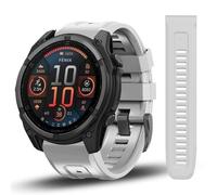 DHWGang 26mm QuickFit Strap Compatible with Fenix 5X/5X Plus/6X/6X Pro/7X/7X Pro/Fenix 8 51MM, Sports Straps for Quatix 8 51mm/ Tactix 8 Solar 51mm Silicone Bracelet, dark grey, 26mm QuickFit, Classic