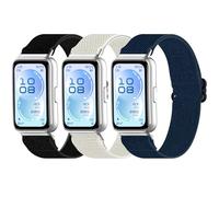 DHWGang 3 Braided Nylon Bracelets Compatible with Huawei Band 11/11 Pro, Breathable Elastic Quick-Drying Wristband, Adjustable Sports Replacement Wristbands for Men and Women, Nylon