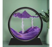 DHXYZZB Moving Sand Art Picture - 3D Dynamic Sands Art Round Glass Deep Sea Sandscape, (with Syringes) Natural Sand Painting Artistic Sandscape for Office Desktop Home Decor