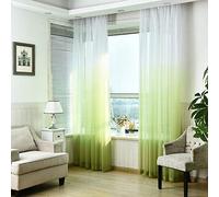 DHXYZZB Ombre Voile Curtains - Chiffon Gradient Rod Pocket Draps, Semi Transparent Lightweight Sheer Curtain for Window, Living Room, Indoor, Outdoor