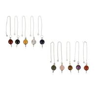 DHYANARSH Natural Dowsing Pendulum Round Set (Pack of 5) for reiki healing and metaphysical, M, Stone, rblgc