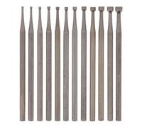 DHYAWUER 12 Pcs Round Cup Burr Set, 3/32Inch Shank Wire Rounder Bits Jewelry Carving Bits (0.8-3.0mm)