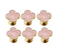 DHYAWUER 6Pcs Knob Cabinet Drawer Knob for Dresser Wardrobe Pull Single Hole Door Knob(Pink)