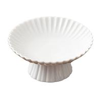 DHYAWUER Retro Ceramic Cake Stand Fruit Dish Plate Tea Inventory Cake Tray Tea Ceremony Accessories Sweet White Porcelain
