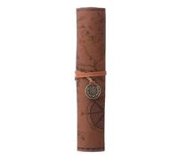 DHYUACN Art Pencil Organizer Bag Retro Luxury PU Leather Pencil Case Treasure Map Creative Design Large Capacity School Office Stationery Supplies Roll Bag(Color4)