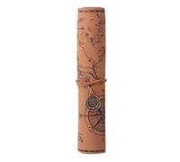 DHYUACN Art Pencil Organizer Bag Retro Luxury PU Leather Pencil Case Treasure Map Creative Design Large Capacity School Office Stationery Supplies Roll Bag(Color3)