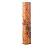 DHYUACN Art Pencil Organizer Bag Retro Luxury PU Leather Pencil Case Treasure Map Creative Design Large Capacity School Office Stationery Supplies Roll Bag(Color1)