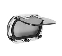 DHYUACN Boat Porthole Boat Hatch Oval Porthole Window with Switch Handle 16 X 8in Internal Opening Waterproof Deck for Marin