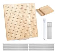 DHYUACN Macrame Board Wood Crochet Blocking Board Kit with Stainless Steel Rod Pins for Knitting Granny Squares Crafting Lovers(13 Inch)