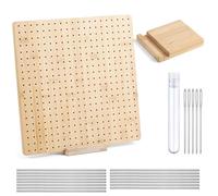 DHYUACN Macrame Board Wood Crochet Blocking Board Kit with Stainless Steel Rod Pins for Knitting Granny Squares Crafting Lovers(11 Inch)