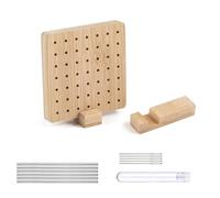 DHYUACN Macrame Board Wood Crochet Blocking Board Kit with Stainless Steel Rod Pins for Knitting Granny Squares Crafting Lovers(4 Inch)