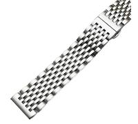 DHYUACN Metal Watch Strap Curved End Stainless Steel Watch Band 18mm 19mm 20mm 21mm 22mm Replacement Strap Butterfly Clasp Watchband Bracelet Silver Gold(Silver,21mm)