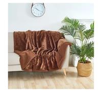 DHYUACN Throw Blanket Shaggy Blankets Winter Warm Cosy Home Romantic Couple Waterproof Blanket-thickened Large Size Blanket Microfibre-blanket(Brown,M (100x145cm))