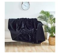 DHYUACN Throw Blanket Shaggy Blankets Winter Warm Cosy Home Romantic Couple Waterproof Blanket-thickened Large Size Blanket Microfibre-blanket(Black,XS (50x70cm))