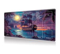 DHYYDSQZ Playmat for MTG, Game Play Mat with Zones for MTG TCG Card Game Playing 24 x 14 Inch Trading Card Game Playmats Non-Slip Rubber Base and Stitched Mouse Mat Desk Pads