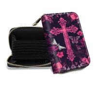 DHYYDSQZ Slim Minimalist Wallet for Men Women Small Credit Card Holder, God Jesus Christian Cross, Card Holder with Zipper, God Jesus Christian Cross