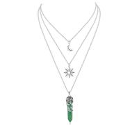 DHZJTSL Gothic Crescent Moon Neckalce for Women, Moon Sun Star Choker Witchy Necklace Goth Witch Emo Grunge Pendant Halloween Christmas Jewelry Gift, Zinc, No Gemstone