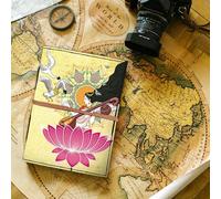 DI-KRAFT Handcrafted A5 120 GSM Premium White Paper Saraswati UV Print Diary Leather Journal with Unique UV Print Writing Diary Notebook Unruled Personal Diaries for Men,Women-5x7 (UV-030)