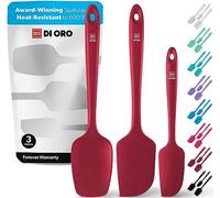 DI ORO® 3-Piece Silicone Spatula Set - 315°C Heat Resistant Non Stick Rubber Kitchen Spatulas for Cooking and Baking - Award-Winning Professional Grade Spatula Set - Best Silicone Utensil Set