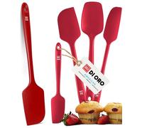 DI ORO® Living Silicone Spatulas for Cooking - Silicone Kitchen Utensils for Baking & Mixing - 315°C Heat-Resistant Nonstick Cookware Safe Silicone Scrapers - Food Grade & Dishwasher Safe (5pc, Red)